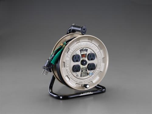 ESCO エスコ AC125V/15A/10m コードリール(温度センサー・接地付) EA815BK-10EA｜機械工具のラプラス　店