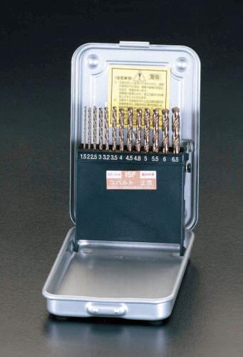 ESCO エスコ 1.5-6.5粍/ 13本組 引っ切り無いせん孔機(Co-HSS) EA824BC-13