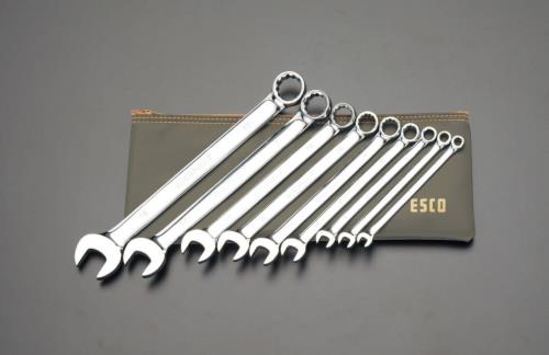 ESCO エスコ 9本組/ 6-19mm 片目片口スパナ(光沢仕上) EA614C-1