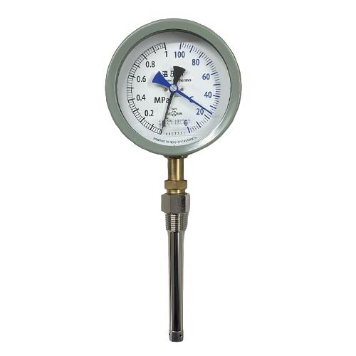 ESCO エスコ 0- 100℃/0-1.0MPa/φ 100粍 温圧計(立型) EA729PA-26