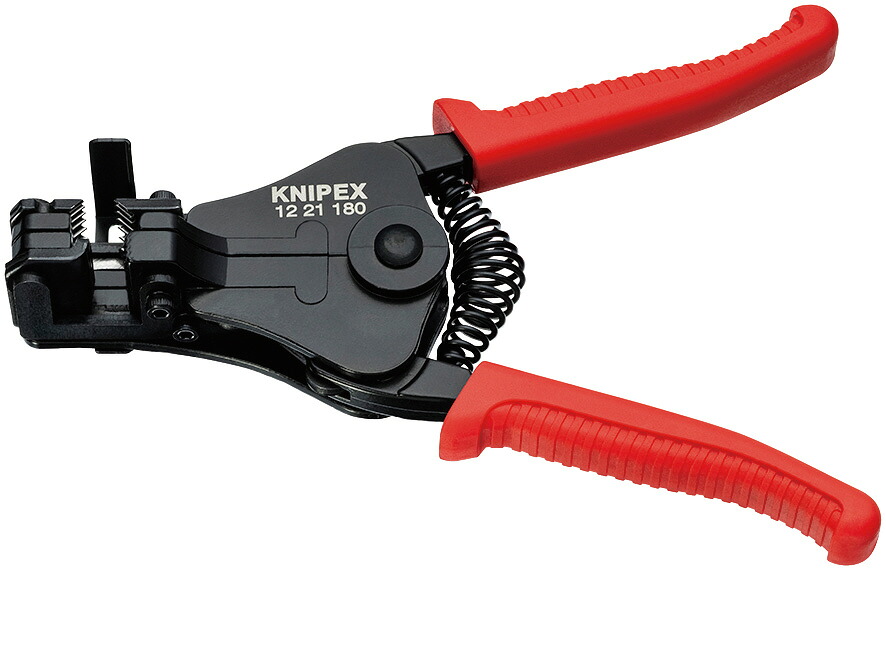KNIPEX クニペックス ワイヤーストリッパー 180mm プラスチックコーティングハンドル 1221-180｜機械工具のラプラス　店