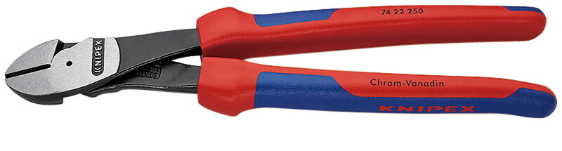 KNIPEX クニペックス 強力型斜ニッパー ベントタイプ 250mm コンフォートハンドル 7422-250