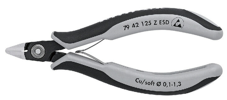 KNIPEX クニペックス エレクトロニクスニッパー ESD 125mm 7942-125ZESD