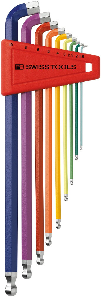 PB ピービースイスツールズ レインボショートヘッド六角セット(パックナシ 2212.LH-10RB 9,407円