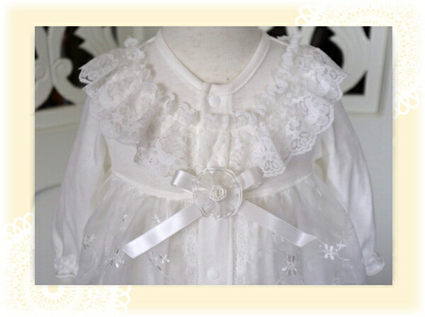 日本製 夏用マーガレットレース水玉柄セレモニーコンビドレス お宮参り ベビーフォーマル 男の子 女の子 ギフト ベビードレス 新生児 Boundarycapital Com