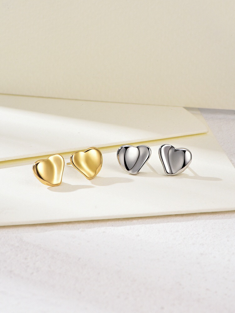組み合わせ無限大!1つ売り中抜けハートピアス ゴールドCORAZON 楽天1位受賞】 ピアス でこぼこハートピアス レディース