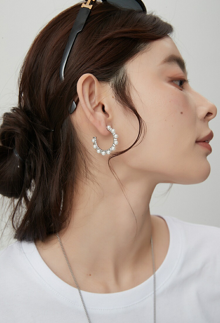 あやリンク　オーダーメイドピアス 楽天1位受賞】 ピアス ayaさんコラボ ROOMコラボ 2SIZE C型 パール