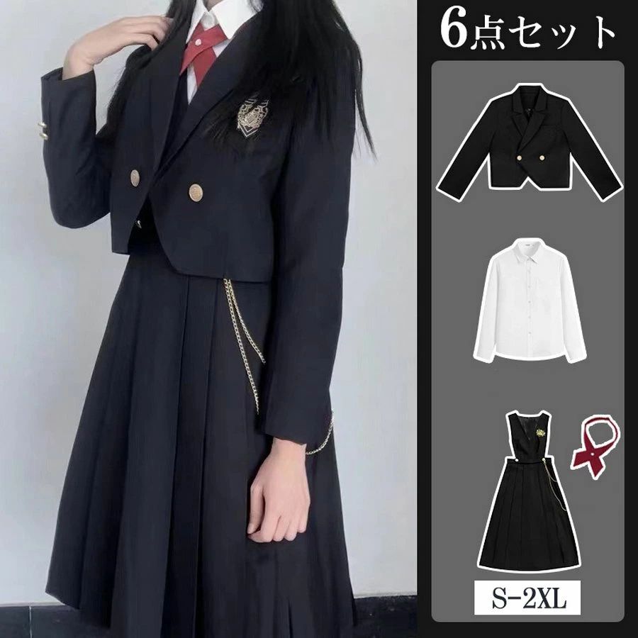 【激安売りわたす中!】 卒式 背広 御姉さん 6点仕掛ける(上衣+プルオーバー+スコート+タイ+紋章+チェーン店) 赤ちゃん服 卒服 初等学校卒式背広 赤ちゃん背広 小学生