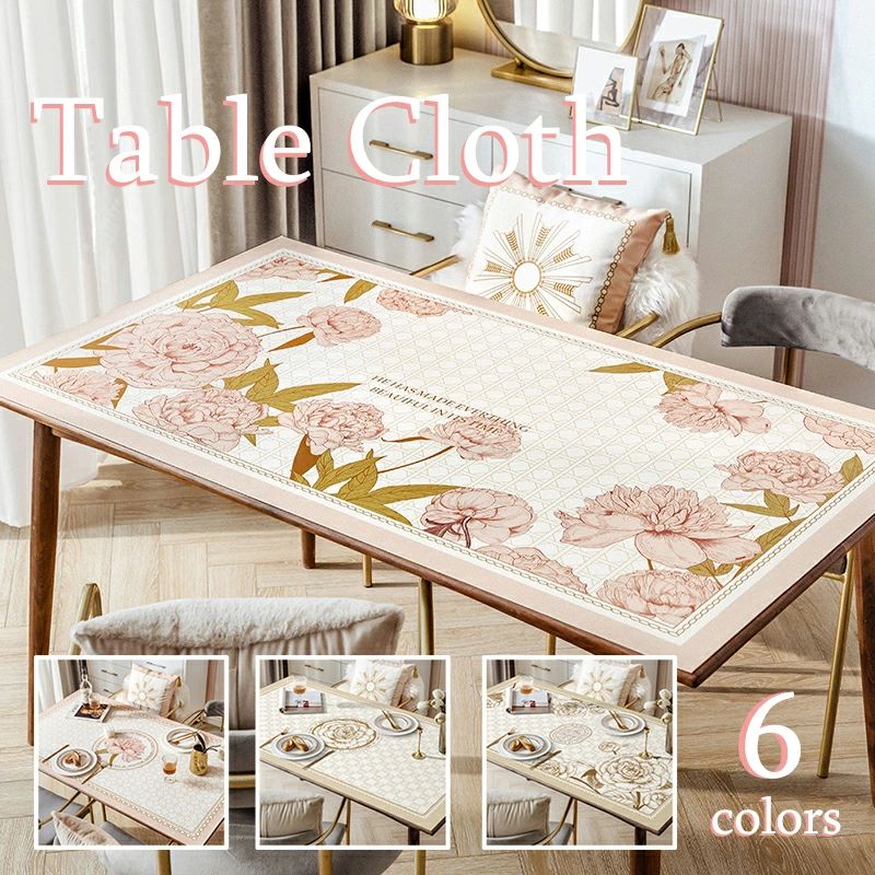 【P10倍!16338→14704円 6/12まで】 90*160珊 テーブルクロス 速見表引っ敷き 北欧 花柄 バロック 矩形 御前上等感 puなめし革 ダイニングテーブルマット 汚れた状態押しとどめる 雨合羽防油 耐熱 ロココ風 御洒落