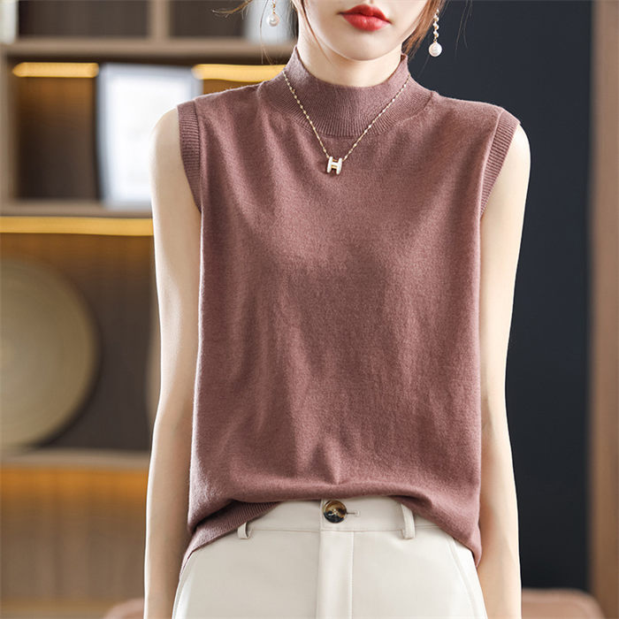 【激安売りわたす中!】 トップス レディース ノースリーブ WOOL 毛糸 透け透け キャミソール 貯蔵タンクいの一番 キレイめ 下穿き 細押し出し成り行きあるリブニット パステル色の 伸ばすこと性