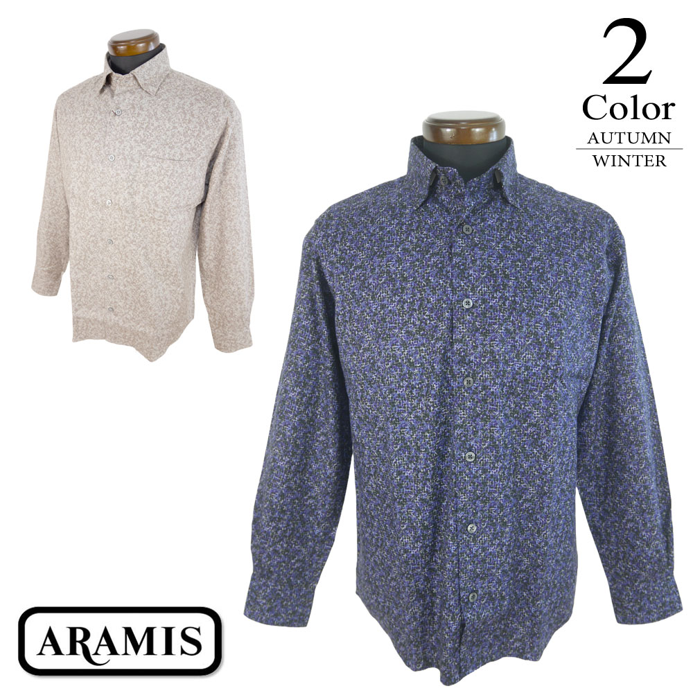 【セール/50％OFF】長袖シャツ〔総柄〕 【AR-M寸：メンズ】アラミス ARAMIS カジュアルウェア シャツ メンズ【秋冬モデル】【SALE】 1321712