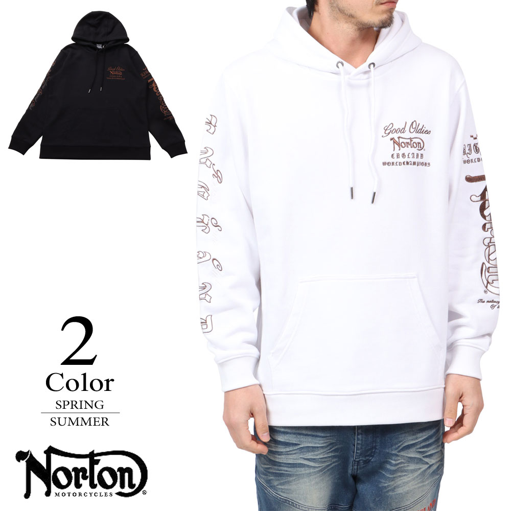 【セール】ノートン パーカー〔ブロンズ刺繍〕 【M/L寸：メンズ】ノートン NORTON トレーナー メンズ【NORTON】【バイカー】【ライダー】【イギリス】【春夏新作】 251n1301