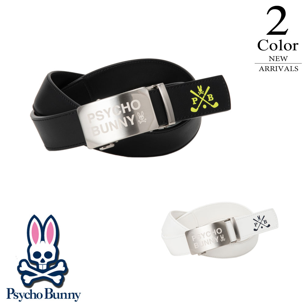 【P2倍】サイコバニー ゴルフ ベルト〔PU〕 pbmg5fv1 【全長110×W3.5cm：ユニセックス】 Psycho Bunny GOLF ベルト メンズ レディース【2025新作】【期間限定クーポン】画像
