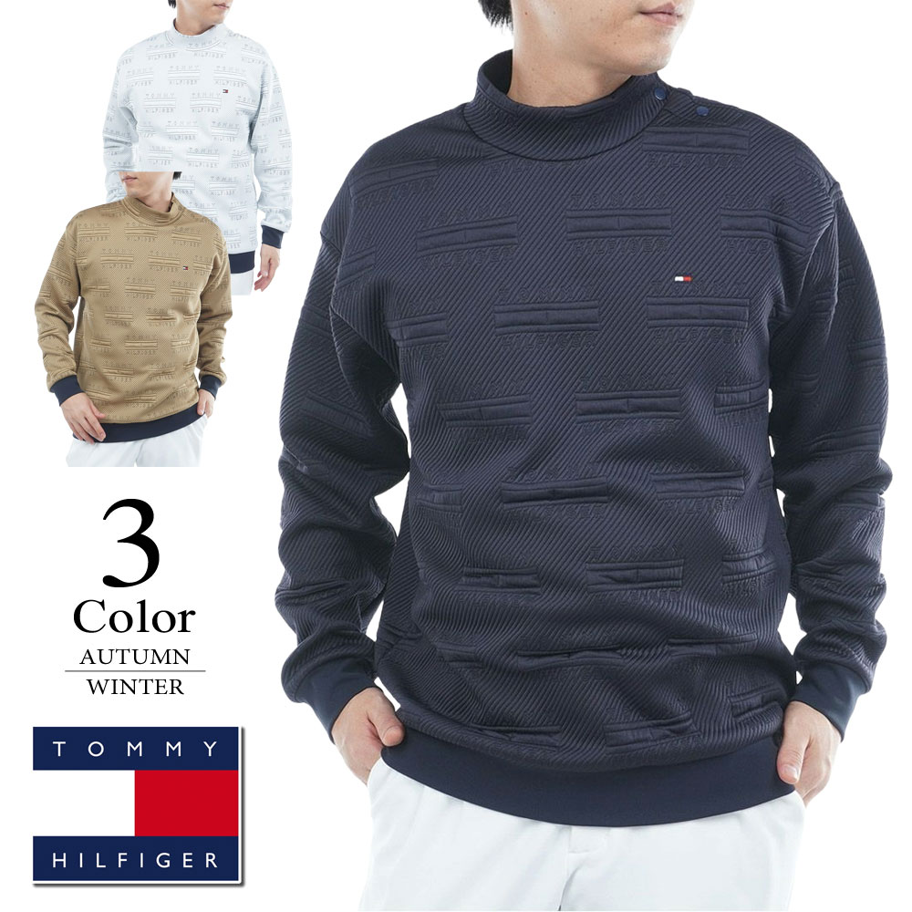 防風クルーネックスウェット【L寸】ネイビー　トミーヒルフィガー thma554 TOMMY HILFIGER（トミー・ヒルフィガー） メンズ 防風 クルーネック