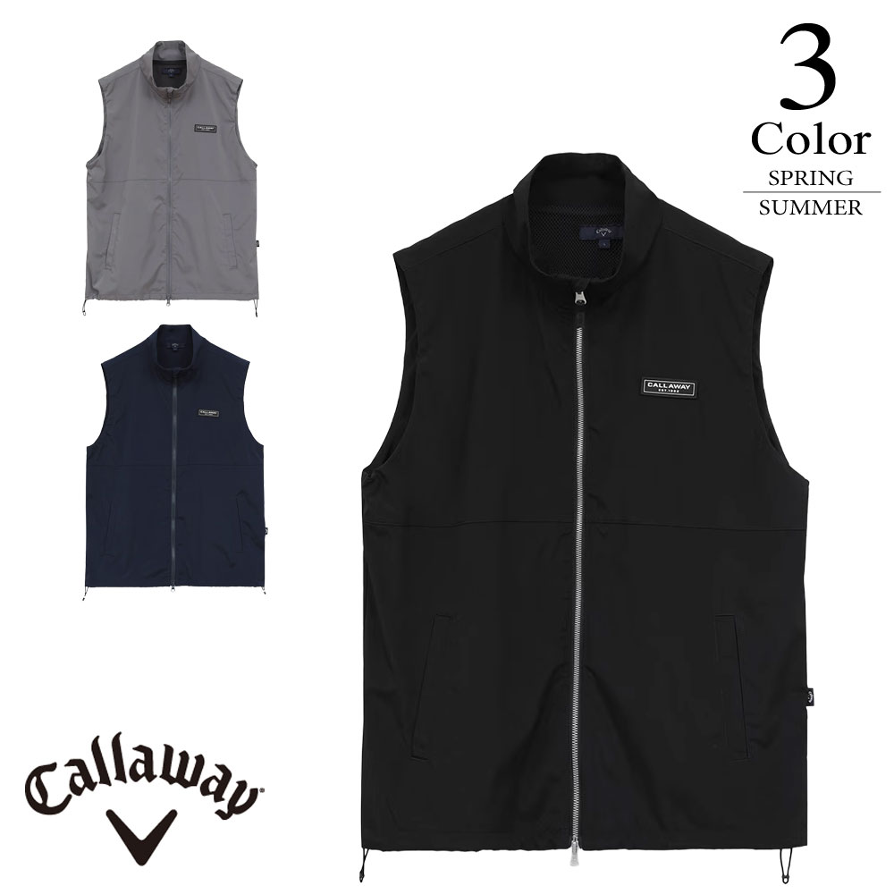 キャロウェイ ゴルフウェア ストレッチ撥水フルジップベスト c26116101 【M/L/LL寸：メンズ】Callaway キャロウエイ ゴルフウエア ベスト メンズ【2026春夏】【メール便】