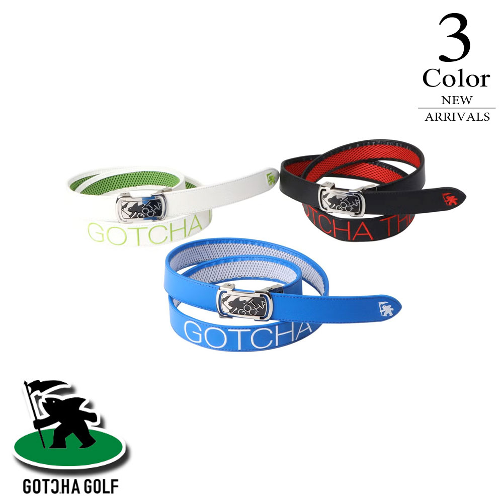 【P6倍】ガッチャゴルフ ゴルフ 裏メッシュカラーホールレスベルト 261gg8100 【F(全長129糎)：メンズ】GOTCHA GOLF 胴締め メンズ【2026新作】
