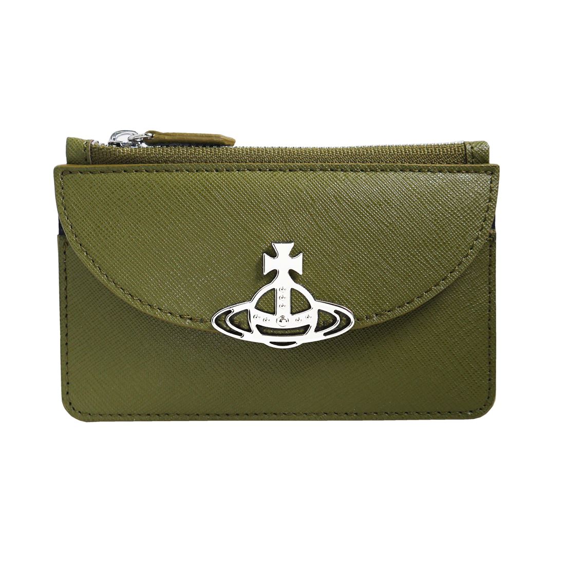 ヴィヴィアンウエストウッド SAFFIANO　51110053-322372-2218　L001N　カードコインケース　M403 GREEN No.15 人気 高級 ブランド 女性用 レディース おしゃれ 成人式 就職祝い 母の日 ホワイトデー クリスマス