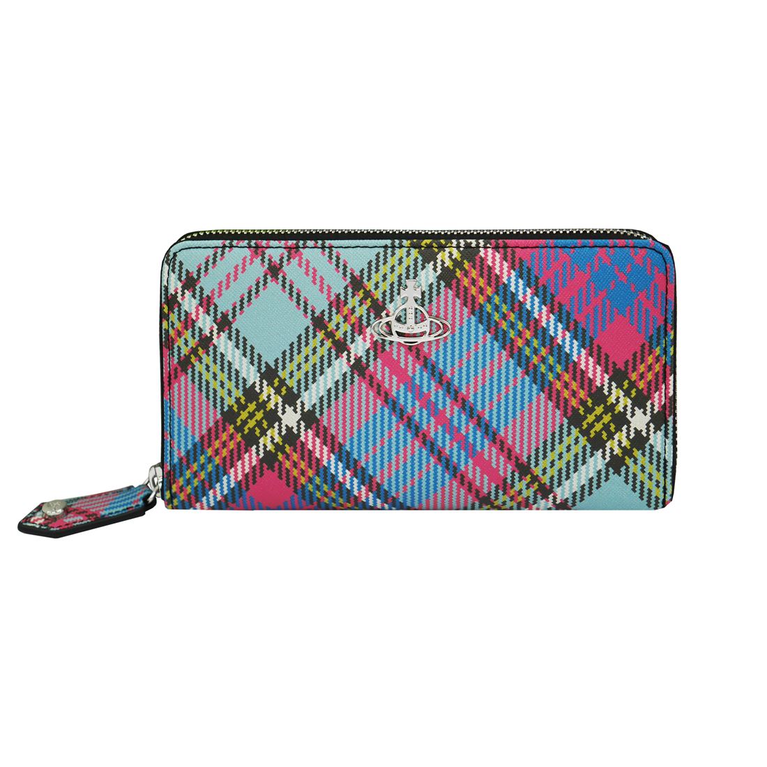 ヴィヴィアンウエストウッドBIOGREEN SAFFIANO PRINTED　51050023-S000V　ラウンドファスナー長財布　BIOGREEN SAFFIANO PRINTED　O102　McANDY Tartan　 No.16 人気 高級 ブランド 女性用 レディース おしゃれ 成人式 就職祝い 母の日 ホワイトデー クリスマス