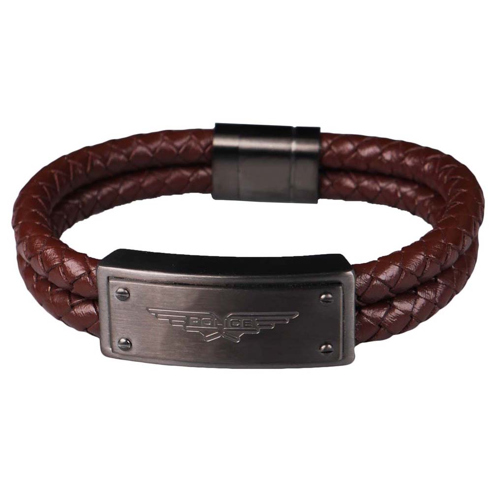 POLICE ポリス レザー ブレスレット POLICE B VIGAN ブラウン GB2102533 革 茶色 男性用 アクセサリー 高級 人気 ブランド おしゃれ おすすめ [贈り物 父の日 クリスマス]｜Rocobi