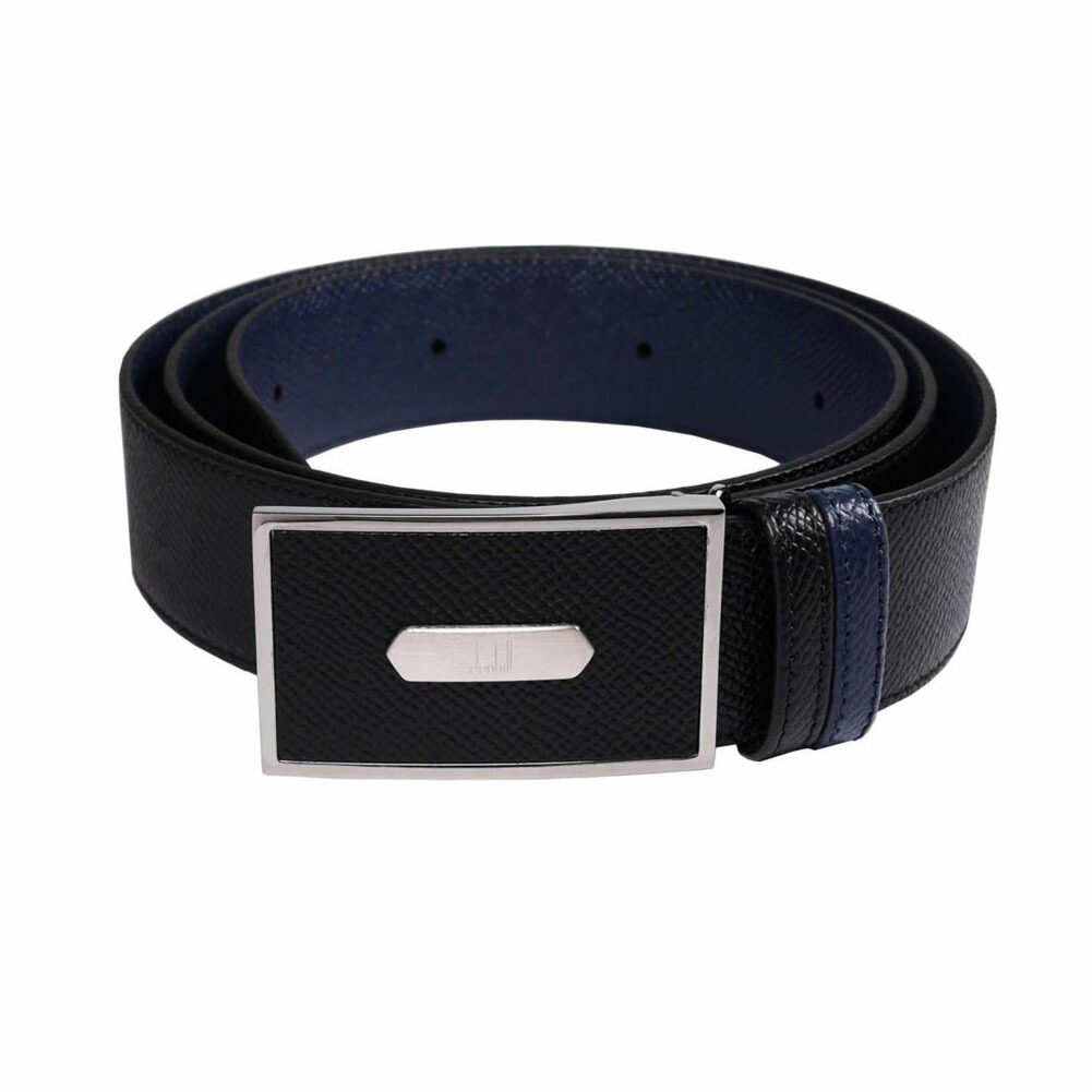 手数料安い 楽天市場 あす楽対応 送料無料 ダンヒル ベルト メンズ レザー リバーシブル Bps705a 型押しブラック 型押しブルー 黒 本革 男性用 ビジネス スーツ用 Dunhill Belt 高級 人気 ブランド おしゃれ おすすめ 贈り物 就職祝い 昇進祝い バレンタイン 父の日