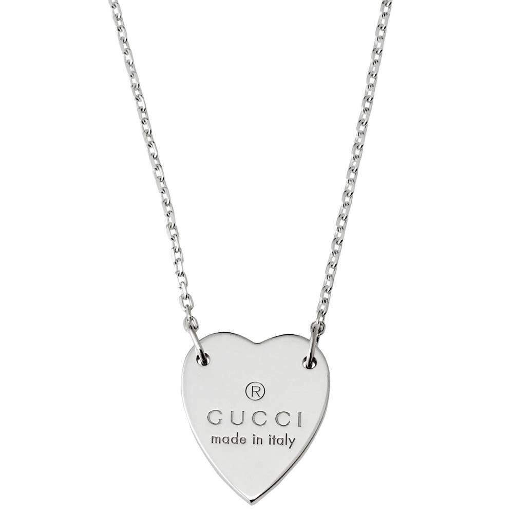 グッチ Gucci J8400 8106 トレードマーク刻印 ハートモチーフ シルバー ペンダント ネックレス レディス アクセサリー Trademark 女性用 高級 人気 ブランド 贈り物 就職祝い 昇進祝い 母の日 クリスマス Runawayapricot Com