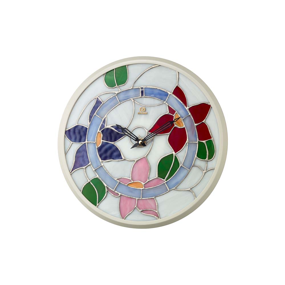 楽天市場】掛け時計 ステンドグラス クレマチス柄 RHG-M117 4KG717HG03