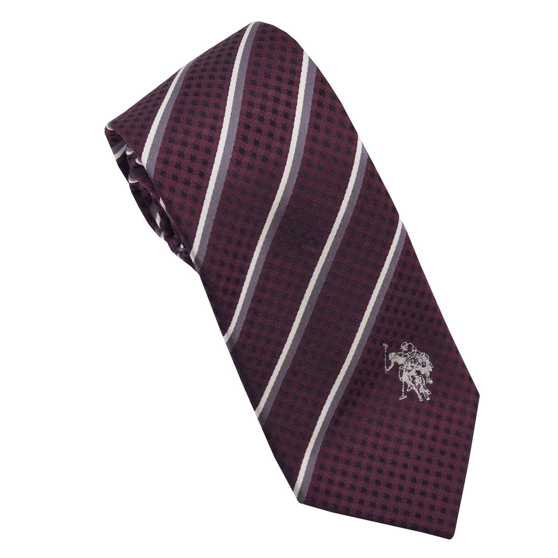 U.S. POLO ASSN.（ユーエス ポロ アッスン） U.S. POLO　ネクタイ(先幅:約8cm)USPA-104 RED/OFFWHITE USPA-104_RED_OFFWHITE RED/OFFWHITE