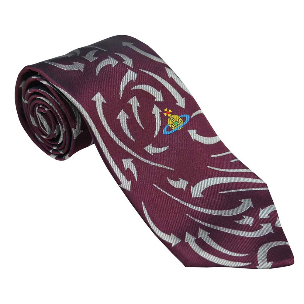 ヴィヴィアンウエストウッド　ネクタイ S81050004 W00CB I409-WINE 約8.5cm 矢印 人気 高級 ブランド 男性用 メンズ おしゃれ 成人式 就職祝い 父の日 バレンタイン クリスマス