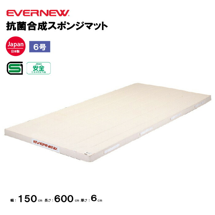 【法人限定】エバニュー 体操マット 抗菌合成スポンジマット 6号帆布 幅150×長さ600×厚さ6cm EVERNEW 体操マット 体育 学校 体育施設 体操教室 体育用品 体操マット EKM137