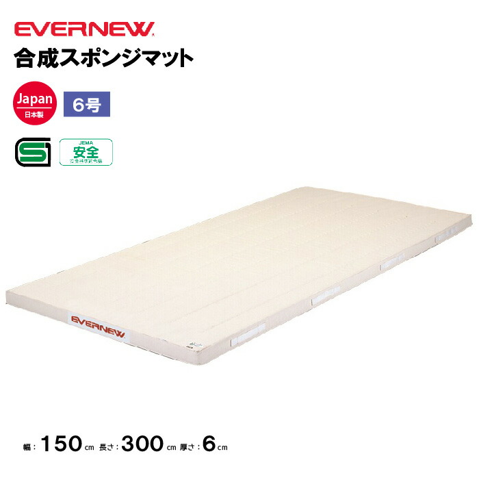 【法人限定】エバニュー 体操マット 合成スポンジマット 幅160×長さ300×厚さ6cm 6号帆布 EVERNEW 体操マット 体育 学校 日本教材備品協会安全基準適合品 体育施設 体操教室 体育用品 EKM266