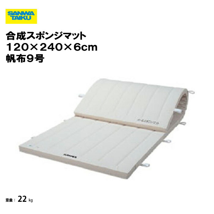 サンワタイイク【法人限定】合成スポンジマット 120×240×6cm 帆布9号 体操 体育 学校 体育用具 教育施設 体操教室 スポーツ施設 三和体育 SANWA TAIKU S-9606