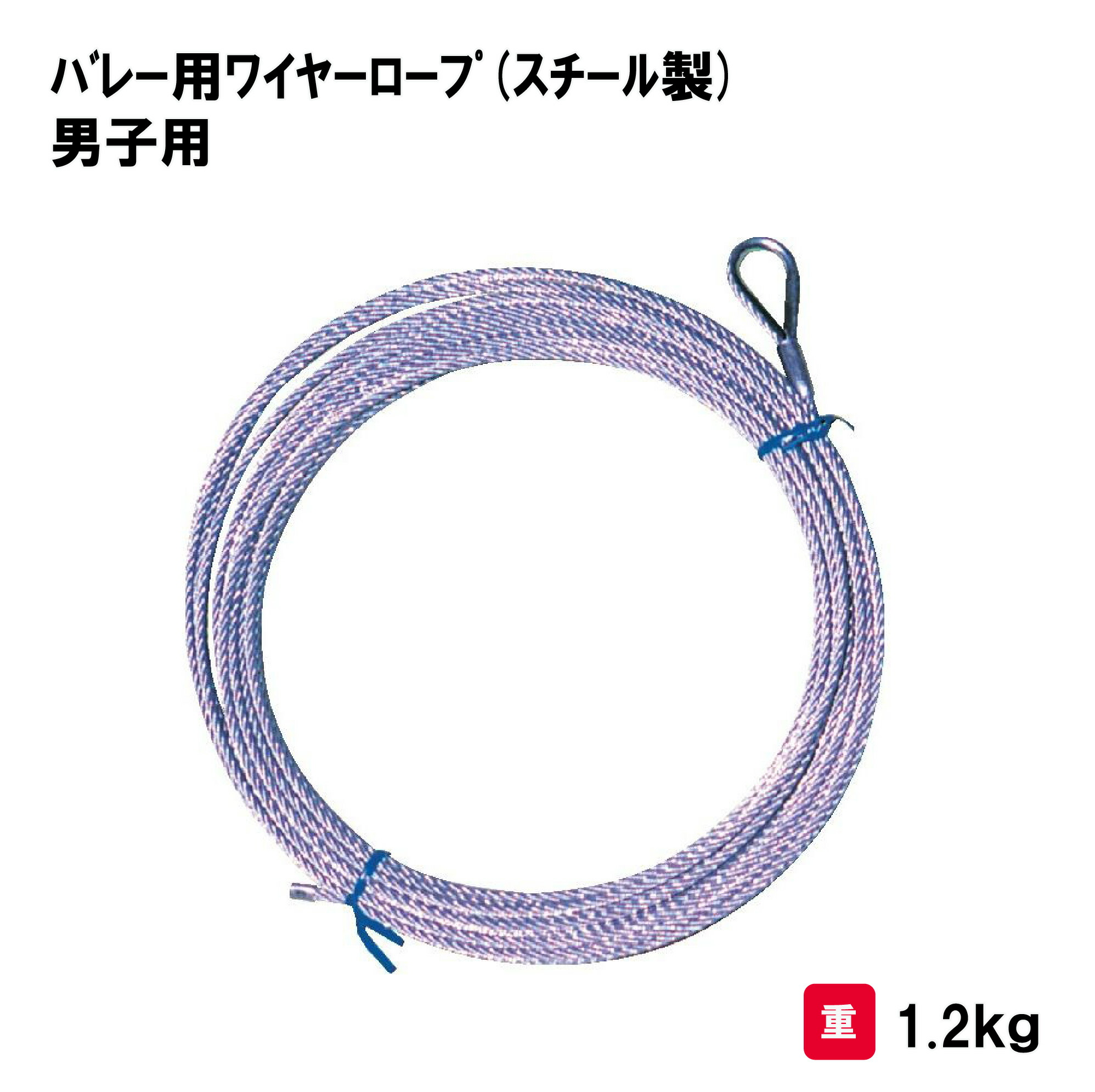 サンワタイイク バレーボール バレー ロープ 学校 施設 体育館 部活 体育用具 スポーツ用具 三和体育 SANWA TAIKU バレー用ワイヤーロープ(スチール製) 男子用 S-3729