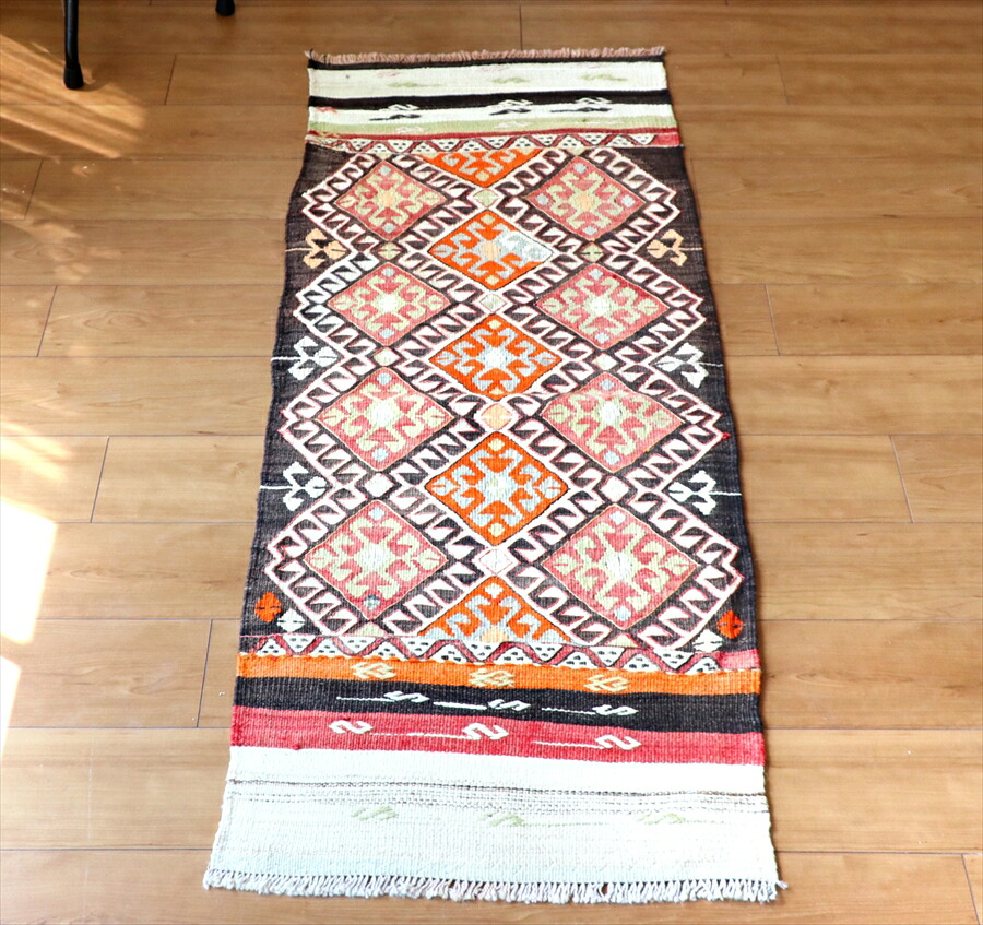 【15%OFFクーポン対象】オールドキリム アフィヨン・ヤストゥク146×55cm ８つのドラゴンモチーフ