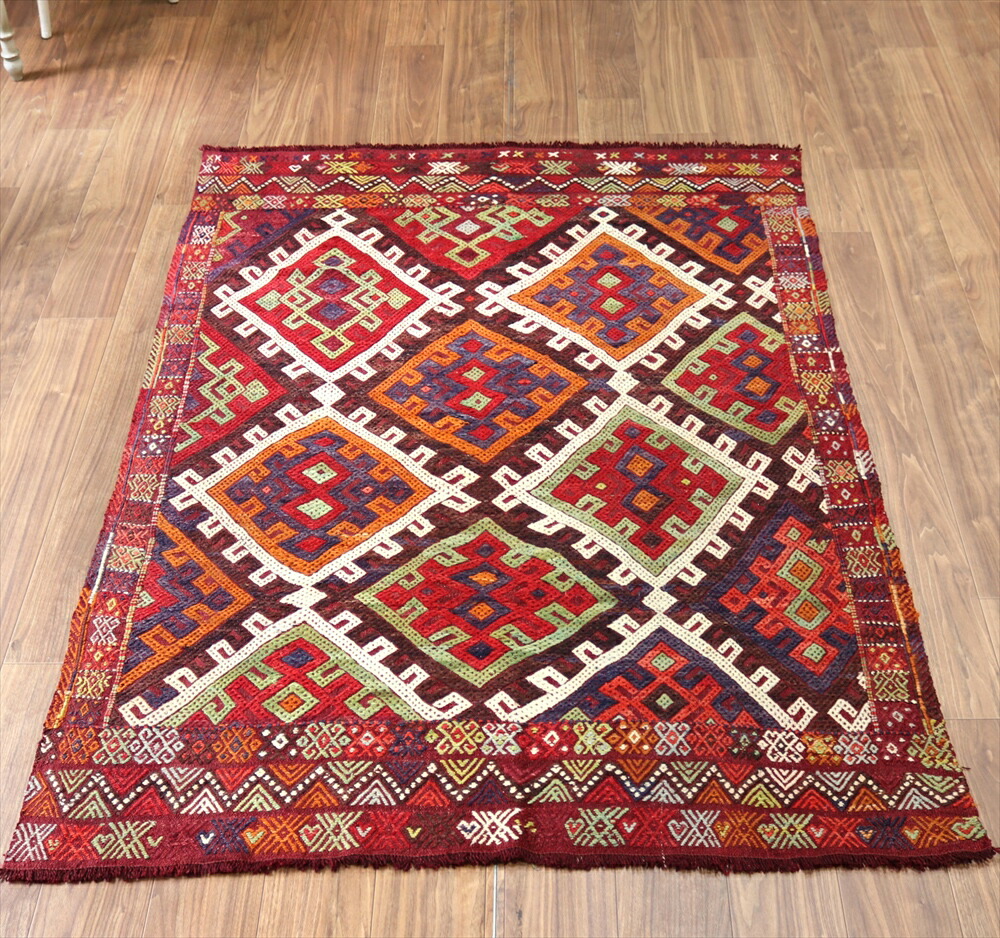 オールドキリム　プレヤーラグ 楽天市場】【15%OFFクーポン対象】オールドキリム コンヤ 無地 249