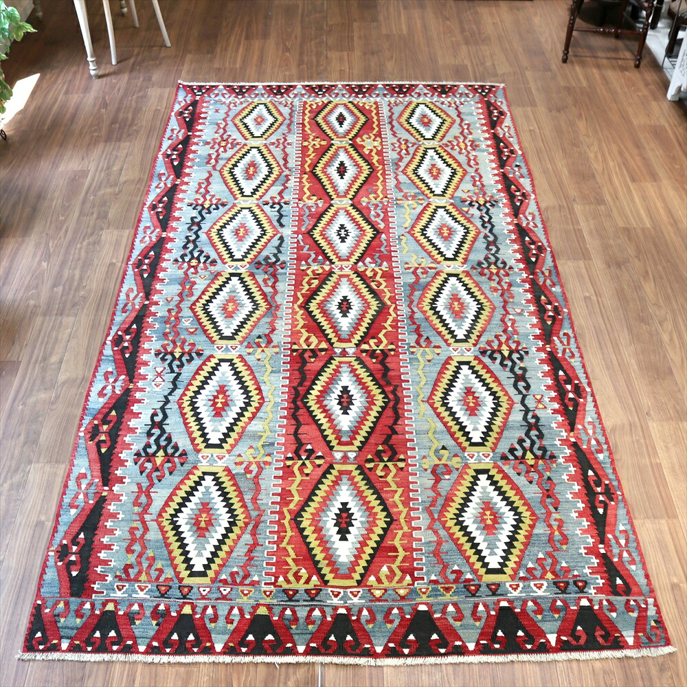 【15%OFFクーポン対象】オールドキリム エシュメ315×168cm ジグザグしたひし形 イーブルアイ