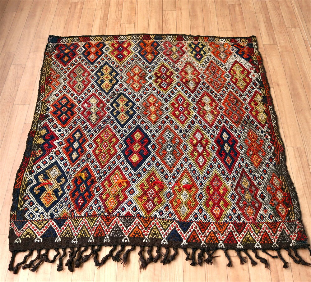【15%OFFクーポン対象】オールドキリム コンヤ124×107cm ジジム