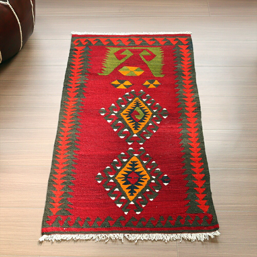 【15%OFFクーポン対象】オールドキリム アクサライ85×50cm 揺らいだミフラープ