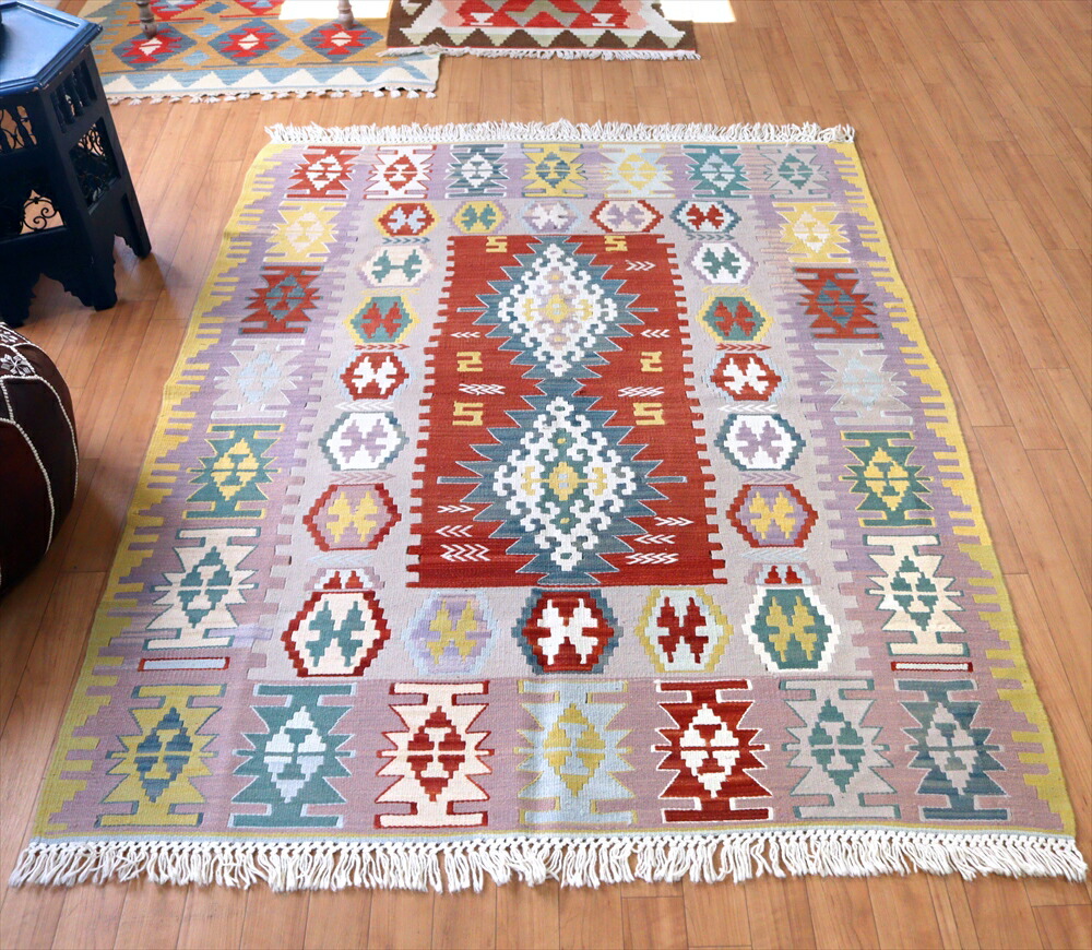 【15%OFFクーポン対象】カイセリキリム セッヂャーデ175×137cm ドラゴンのモチーフ