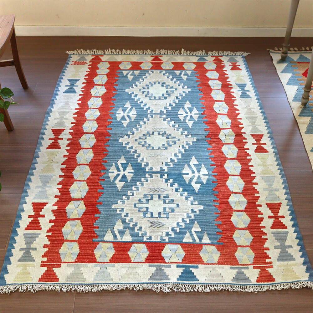 【15%OFFクーポン対象】トルコの手織りキリム カイセリ172×119cm ドラゴンのモチーフ