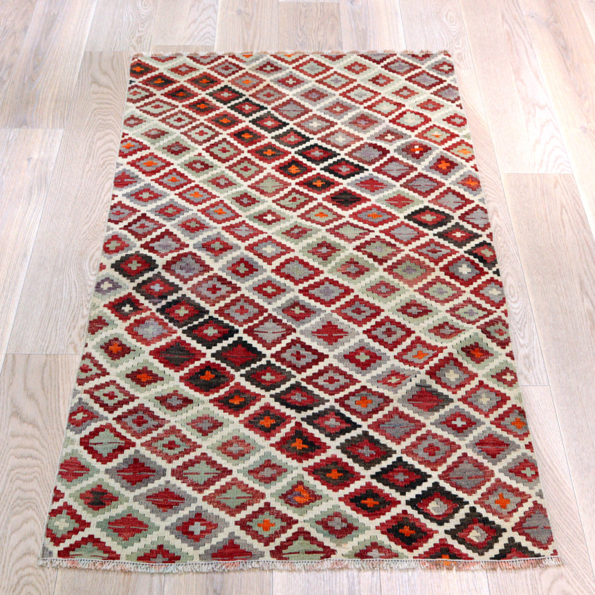 【15%OFFクーポン対象】オールドキリム コンヤ 172×89cm 連なる幾何学模様