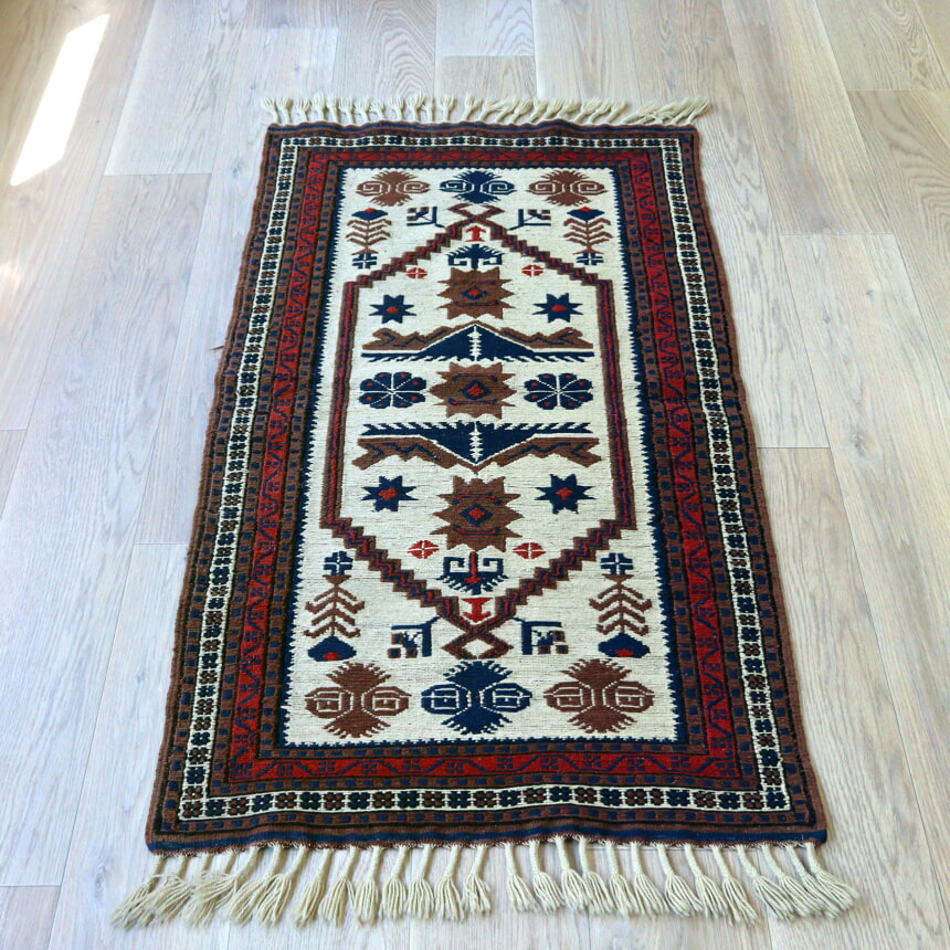 【15%OFFクーポン対象】オールドキリム 珍しいスマック織り 133×74cm ヤージベディル