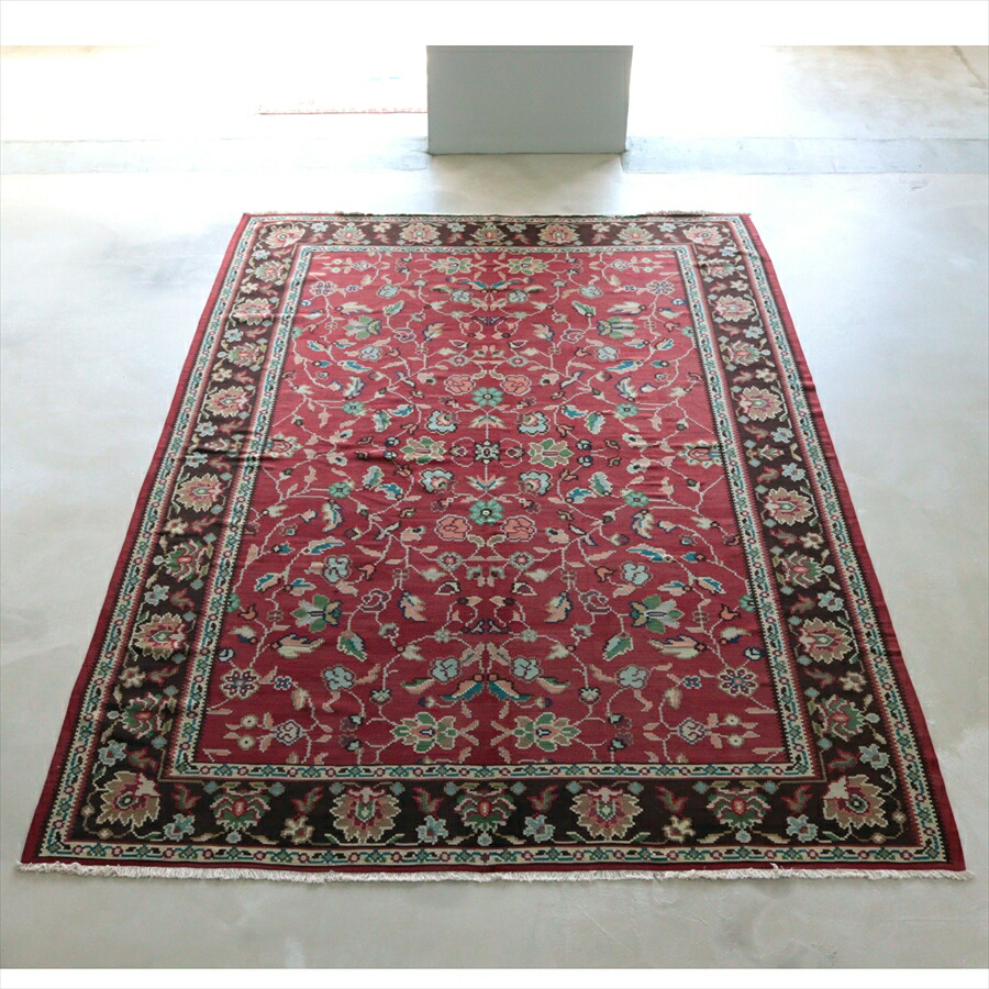【15%OFFクーポン対象】オールドキリム ブルガリア シャルキョイ 285×208cm クラシカルなフラワーデザイン 237,600円