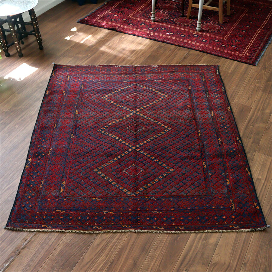【15%OFFクーポン対象】アフガンキリム アフガニスタン ミシュワニ 168×149cm ３つのメダリオン