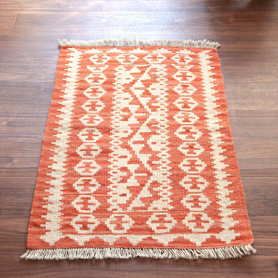 【15%OFFクーポン対象】カシュカイキリム シラーズ産 96×65cm イランの手織りラグ