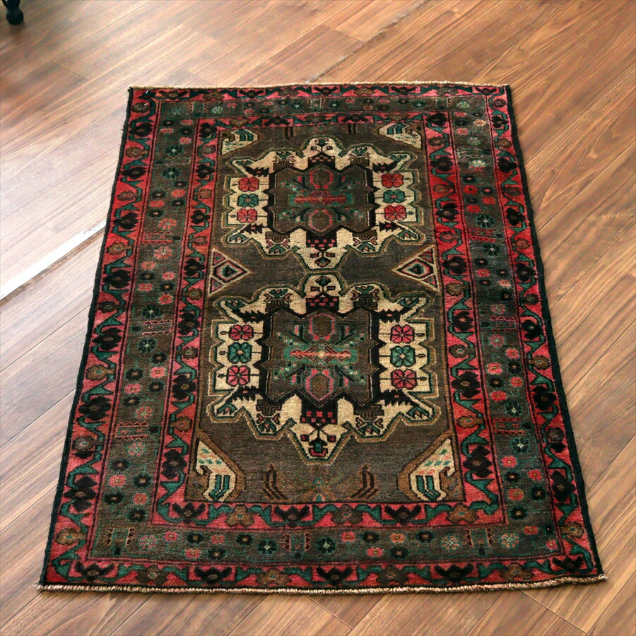 楽天市場】トライバルラグ 手織り絨毯 トルコ 125×77cm ハマダン 六角