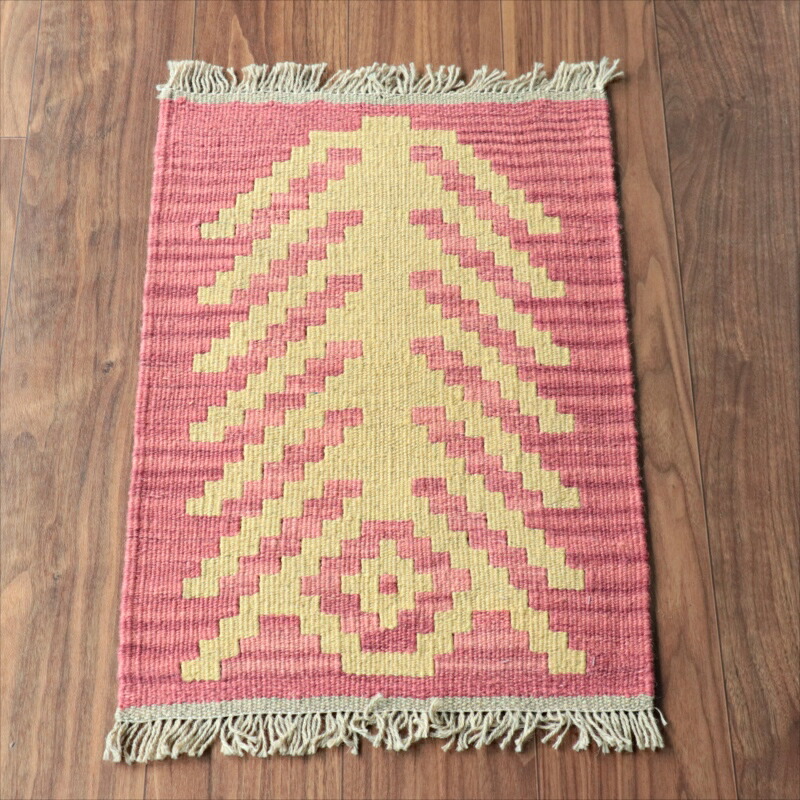 【15%OFFクーポン対象】手織りキリム イラン南部シラーズ 63×42cm ウール100% 一点もの