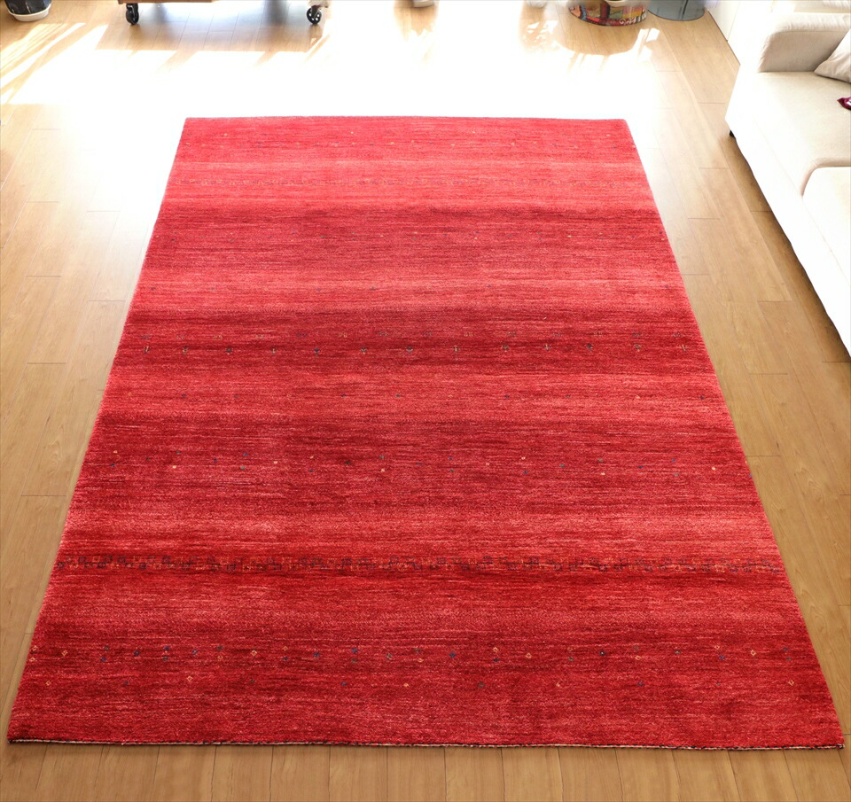 【15%OFFクーポン対象】ロリアタシュ LoriAtash　手織りギャッベ298×217cm レッドグラデーション　最上級の細かな織り
