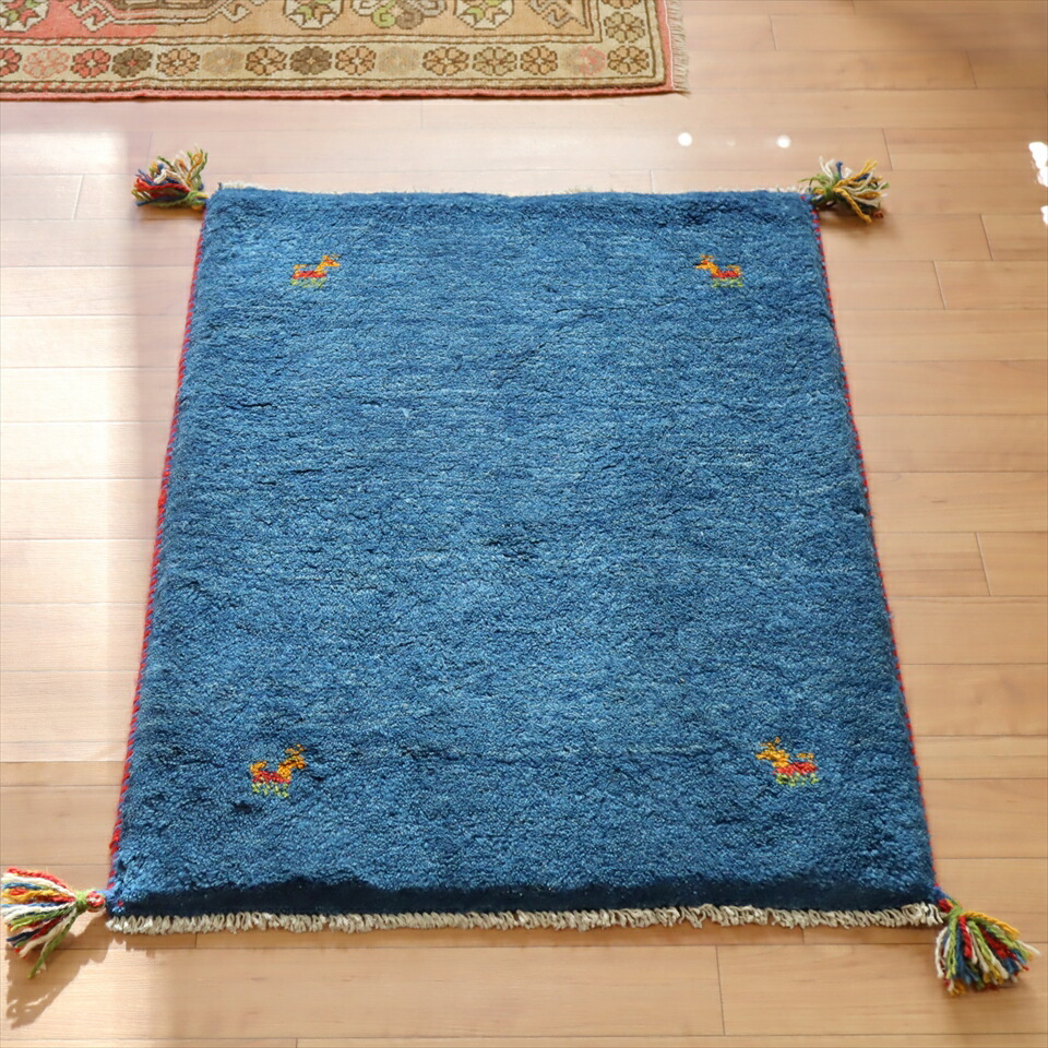 楽天市場】ギャッベ 玄関マットサイズ 88×62cm グリーン : ガラタ