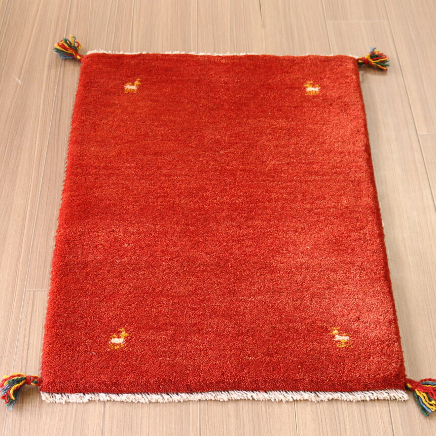 楽天市場】ギャベ イラン産手織り 92×61cm 玄関マット グリーン