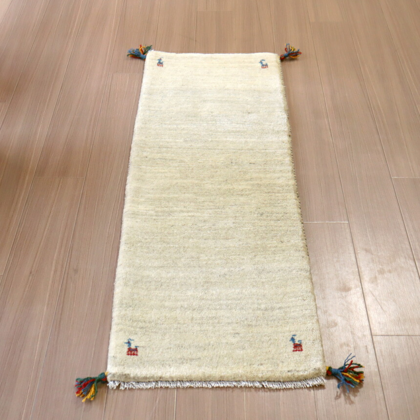 楽天市場】ギャッベ Gabbeh イラン産 手織りラグ 190×150cm ナチュラル